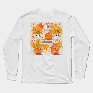 Halloween Pumpkin Pattern Long Sleeve T-Shirt